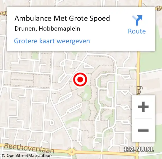 Locatie op kaart van de 112 melding: Ambulance Met Grote Spoed Naar Drunen, Hobbemaplein op 16 september 2018 20:31