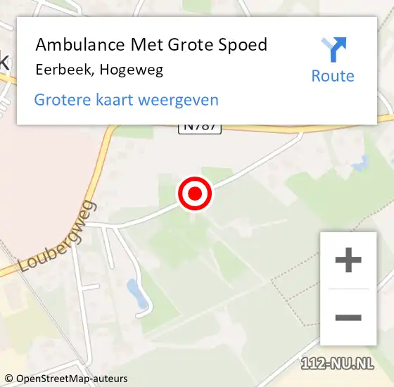 Locatie op kaart van de 112 melding: Ambulance Met Grote Spoed Naar Eerbeek, Hogeweg op 16 september 2018 21:58