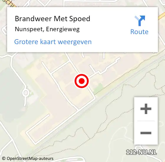 Locatie op kaart van de 112 melding: Brandweer Met Spoed Naar Nunspeet, Energieweg op 17 september 2018 00:38