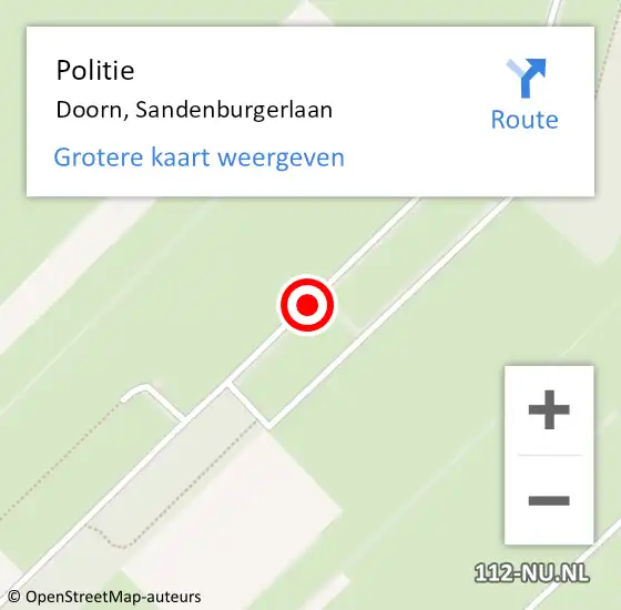 Locatie op kaart van de 112 melding: Politie Doorn, Sandenburgerlaan op 9 maart 2014 10:47