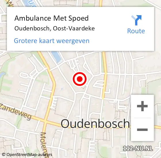 Locatie op kaart van de 112 melding: Ambulance Met Spoed Naar Oudenbosch, Oost-Vaardeke op 17 september 2018 05:36