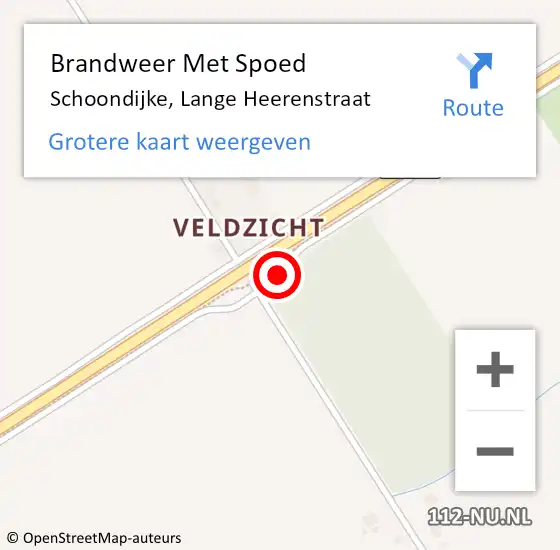 Locatie op kaart van de 112 melding: Brandweer Met Spoed Naar Schoondijke, Lange Heerenstraat op 17 september 2018 06:02