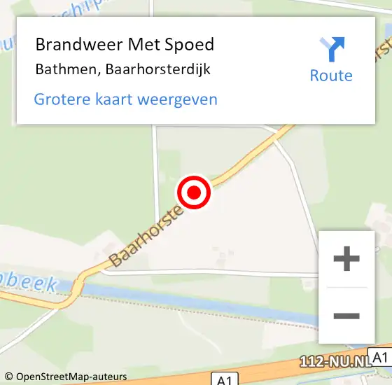 Locatie op kaart van de 112 melding: Brandweer Met Spoed Naar Bathmen, Baarhorsterdijk op 17 september 2018 08:31