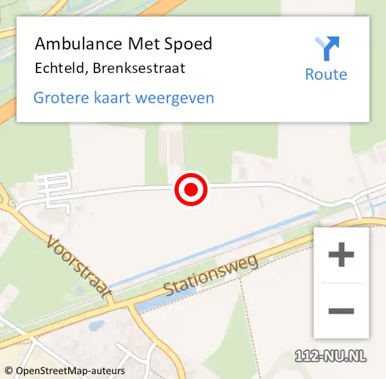 Locatie op kaart van de 112 melding: Ambulance Met Spoed Naar Echteld, Brenksestraat op 17 september 2018 08:54