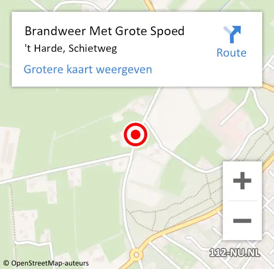 Locatie op kaart van de 112 melding: Brandweer Met Grote Spoed Naar 't Harde, Schietweg op 17 september 2018 11:47