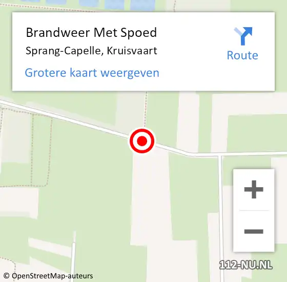 Locatie op kaart van de 112 melding: Brandweer Met Spoed Naar Sprang-Capelle, Kruisvaart op 17 september 2018 12:26