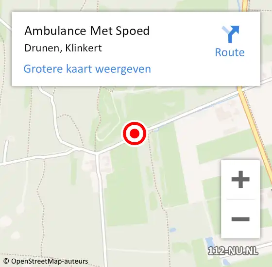 Locatie op kaart van de 112 melding: Ambulance Met Spoed Naar Drunen, Klinkert op 17 september 2018 12:43