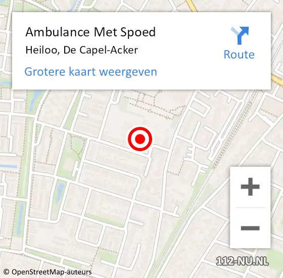 Locatie op kaart van de 112 melding: Ambulance Met Spoed Naar Heiloo, De Capel-Acker op 17 september 2018 12:46