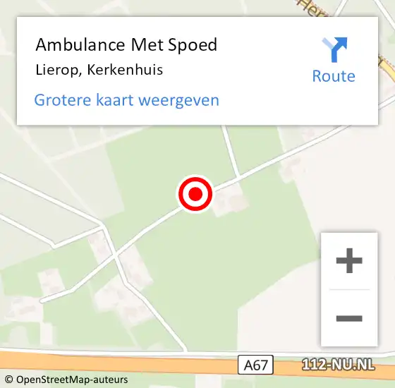 Locatie op kaart van de 112 melding: Ambulance Met Spoed Naar Lierop, Kerkenhuis op 17 september 2018 12:50