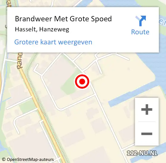 Locatie op kaart van de 112 melding: Brandweer Met Grote Spoed Naar Hasselt, Hanzeweg op 17 september 2018 14:13