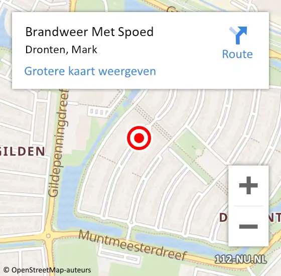 Locatie op kaart van de 112 melding: Brandweer Met Spoed Naar Dronten, Mark op 17 september 2018 15:26