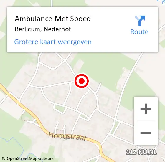 Locatie op kaart van de 112 melding: Ambulance Met Spoed Naar Berlicum, Nederhof op 17 september 2018 15:46