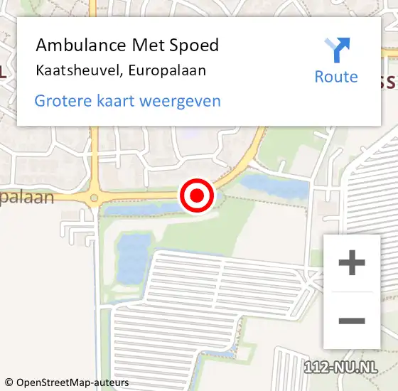 Locatie op kaart van de 112 melding: Ambulance Met Spoed Naar Kaatsheuvel, Europalaan op 17 september 2018 16:10