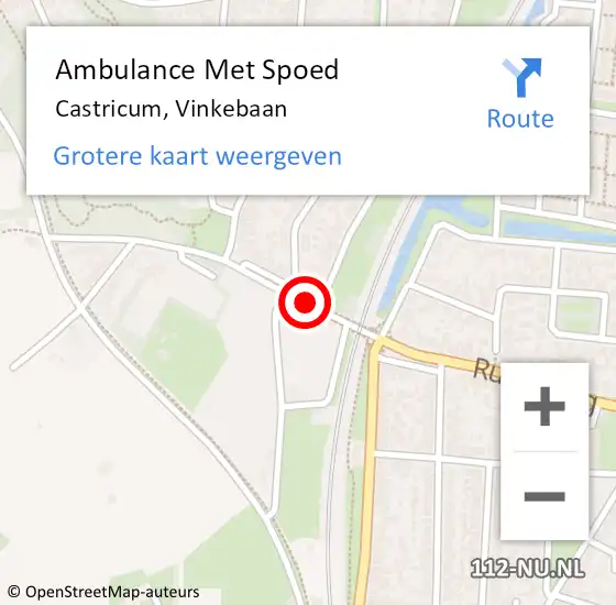 Locatie op kaart van de 112 melding: Ambulance Met Spoed Naar Castricum, Vinkebaan op 17 september 2018 16:35