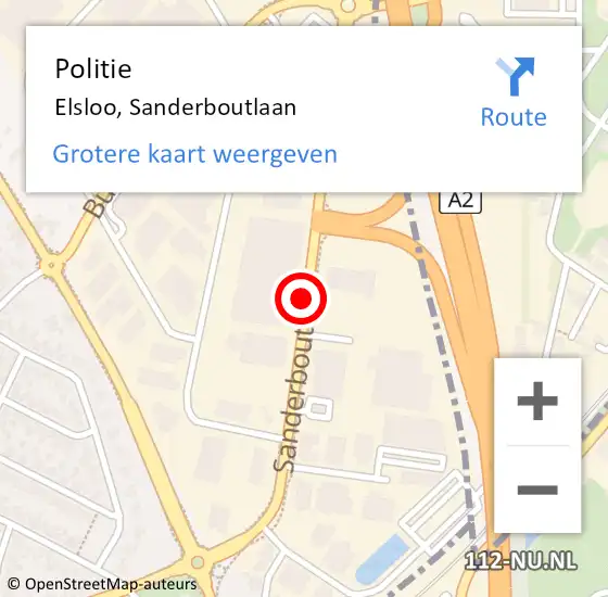 Locatie op kaart van de 112 melding: Politie Elsloo, Sanderboutlaan op 17 september 2018 16:53