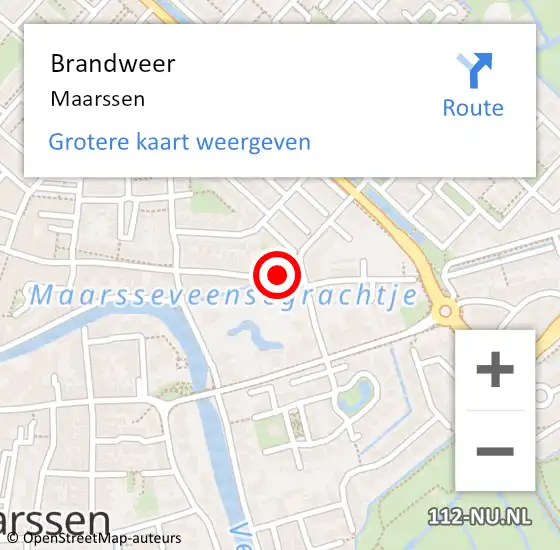 Locatie op kaart van de 112 melding: Brandweer Maarssen op 17 september 2018 17:23