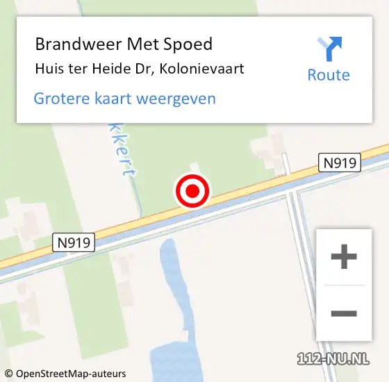 Locatie op kaart van de 112 melding: Brandweer Met Spoed Naar Huis ter Heide Dr, Kolonievaart op 9 maart 2014 12:06