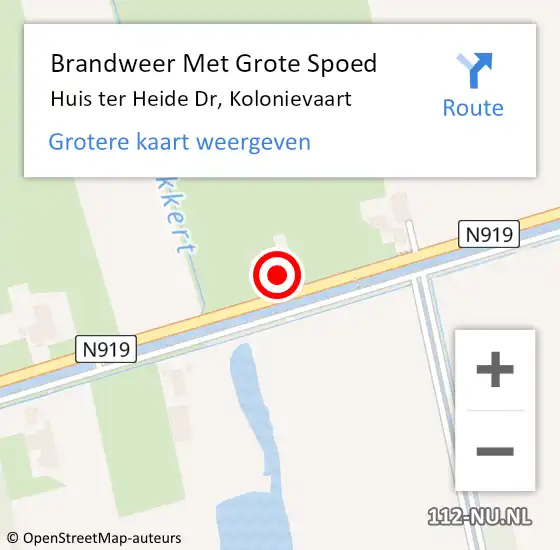 Locatie op kaart van de 112 melding: Brandweer Met Grote Spoed Naar Huis ter Heide Dr, Kolonievaart op 9 maart 2014 12:10