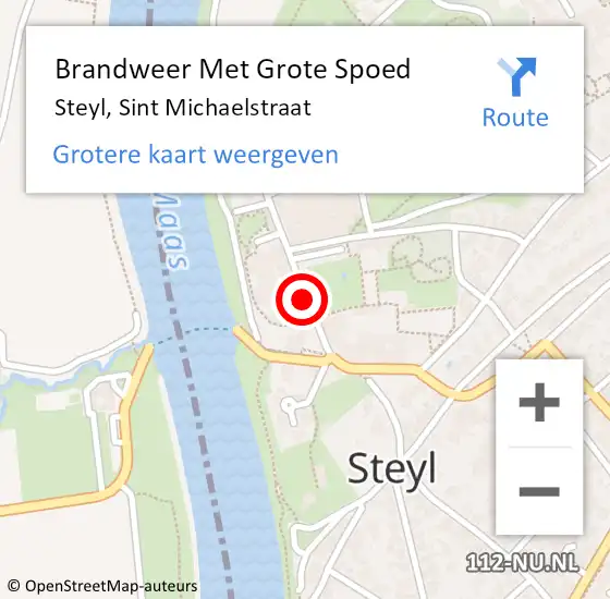 Locatie op kaart van de 112 melding: Brandweer Met Grote Spoed Naar Steyl, Sint Michaelstraat op 17 september 2018 20:19