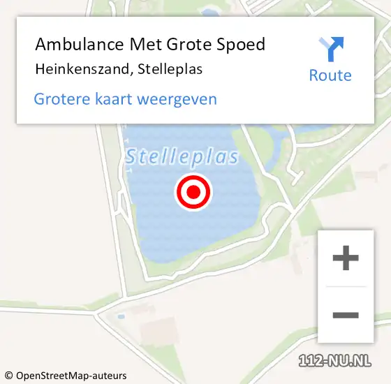 Locatie op kaart van de 112 melding: Ambulance Met Grote Spoed Naar Heinkenszand, Stelleplas op 17 september 2018 20:20