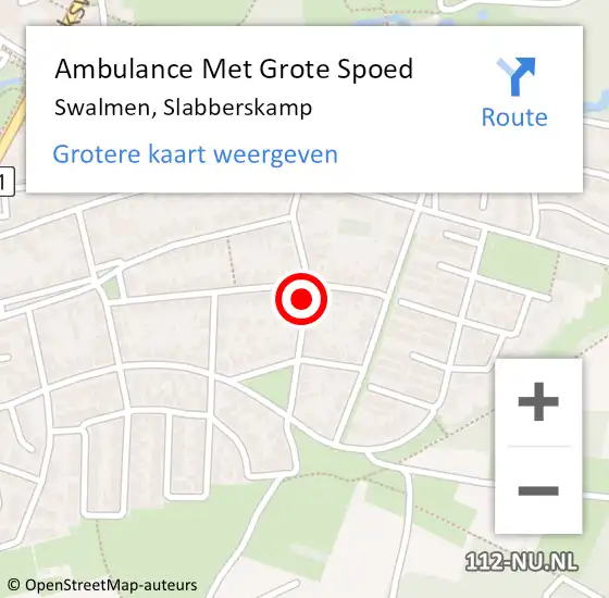 Locatie op kaart van de 112 melding: Ambulance Met Grote Spoed Naar Swalmen, Slabberskamp op 17 september 2018 20:25