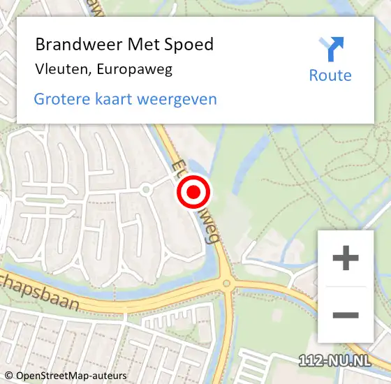 Locatie op kaart van de 112 melding: Brandweer Met Spoed Naar Vleuten, Europaweg op 17 september 2018 21:22