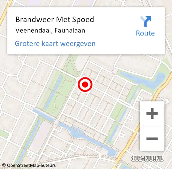 Locatie op kaart van de 112 melding: Brandweer Met Spoed Naar Veenendaal, Faunalaan op 17 september 2018 21:38