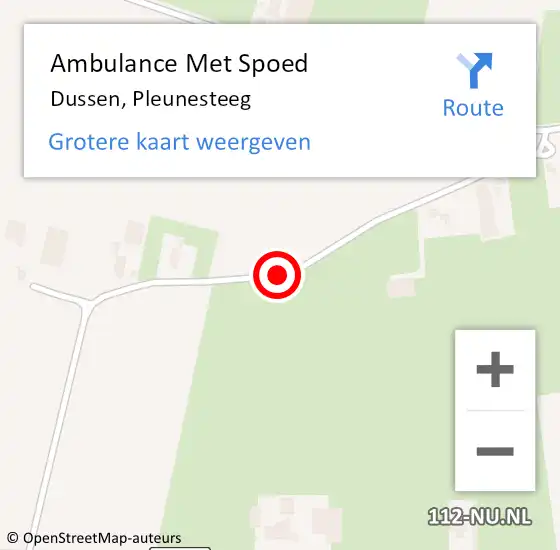 Locatie op kaart van de 112 melding: Ambulance Met Spoed Naar Dussen, Pleunesteeg op 17 september 2018 22:59