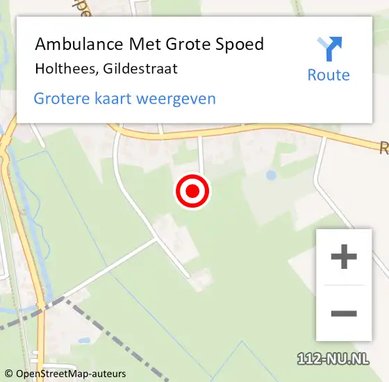 Locatie op kaart van de 112 melding: Ambulance Met Grote Spoed Naar Holthees, Gildestraat op 24 september 2013 20:16