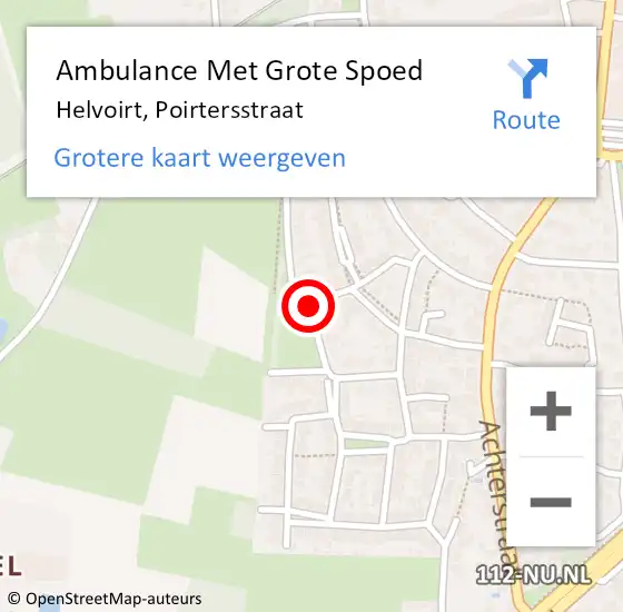 Locatie op kaart van de 112 melding: Ambulance Met Grote Spoed Naar Helvoirt, Poirtersstraat op 18 september 2018 07:04