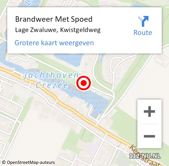 Locatie op kaart van de 112 melding: Brandweer Met Spoed Naar Lage Zwaluwe, Kwistgeldweg op 18 september 2018 08:12