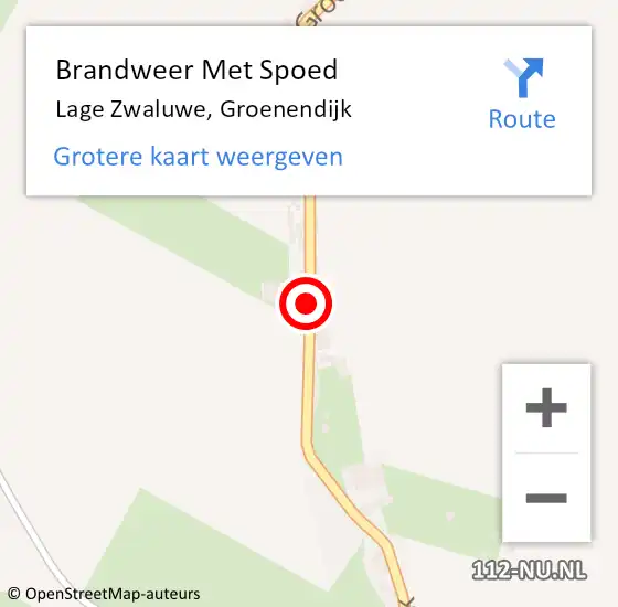 Locatie op kaart van de 112 melding: Brandweer Met Spoed Naar Lage Zwaluwe, Groenendijk op 18 september 2018 08:40