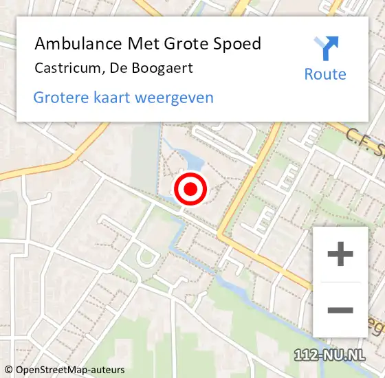 Locatie op kaart van de 112 melding: Ambulance Met Grote Spoed Naar Castricum, De Boogaert op 18 september 2018 08:56
