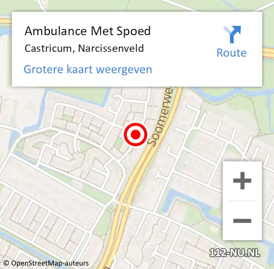 Locatie op kaart van de 112 melding: Ambulance Met Spoed Naar Castricum, Narcissenveld op 18 september 2018 10:40