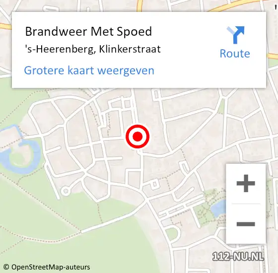 Locatie op kaart van de 112 melding: Brandweer Met Spoed Naar 's-Heerenberg, Klinkerstraat op 18 september 2018 11:49