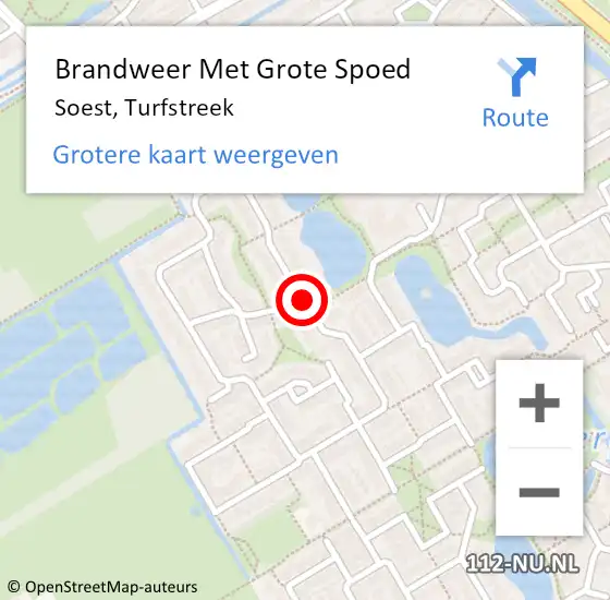 Locatie op kaart van de 112 melding: Brandweer Met Grote Spoed Naar Soest, Turfstreek op 18 september 2018 15:29