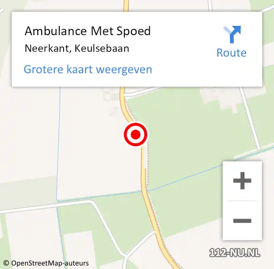 Locatie op kaart van de 112 melding: Ambulance Met Spoed Naar Neerkant, Keulsebaan op 18 september 2018 15:30