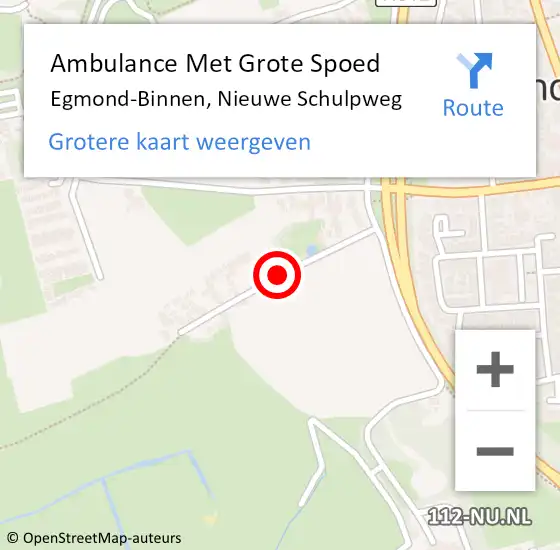 Locatie op kaart van de 112 melding: Ambulance Met Grote Spoed Naar Egmond-Binnen, Nieuwe Schulpweg op 18 september 2018 16:20