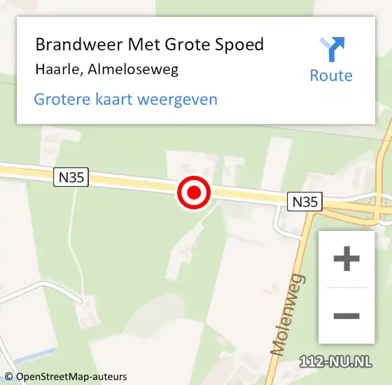 Locatie op kaart van de 112 melding: Brandweer Met Grote Spoed Naar Haarle, Almeloseweg op 18 september 2018 16:21