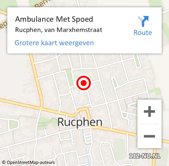 Locatie op kaart van de 112 melding: Ambulance Met Spoed Naar Rucphen, van Marxhemstraat op 18 september 2018 16:54