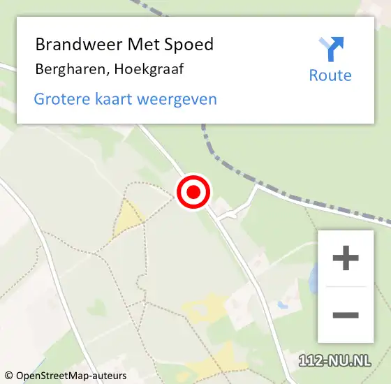 Locatie op kaart van de 112 melding: Brandweer Met Spoed Naar Bergharen, Hoekgraaf op 18 september 2018 17:29