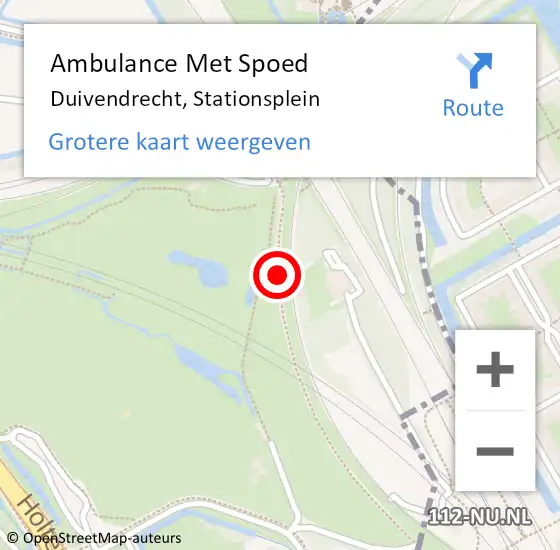 Locatie op kaart van de 112 melding: Ambulance Met Spoed Naar Duivendrecht, Stationsplein op 18 september 2018 18:05