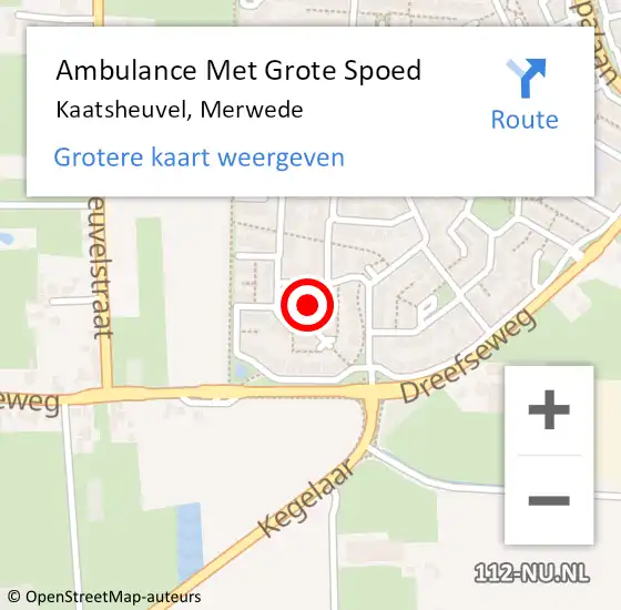 Locatie op kaart van de 112 melding: Ambulance Met Grote Spoed Naar Kaatsheuvel, Merwede op 18 september 2018 19:57