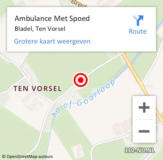 Locatie op kaart van de 112 melding: Ambulance Met Spoed Naar Bladel, Ten Vorsel op 18 september 2018 22:08