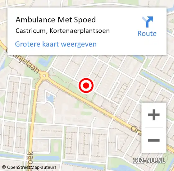 Locatie op kaart van de 112 melding: Ambulance Met Spoed Naar Castricum, Kortenaerplantsoen op 18 september 2018 22:39