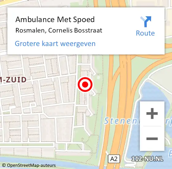 Locatie op kaart van de 112 melding: Ambulance Met Spoed Naar Rosmalen, Cornelis Bosstraat op 19 september 2018 03:12