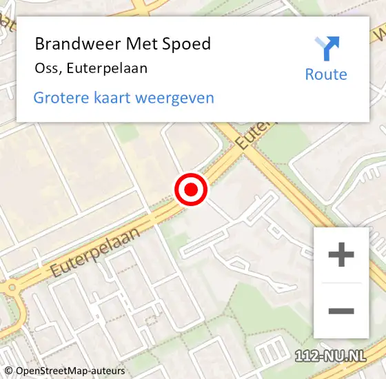 Locatie op kaart van de 112 melding: Brandweer Met Spoed Naar Oss, Euterpelaan op 19 september 2018 06:51