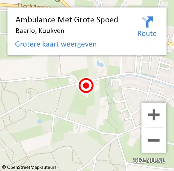 Locatie op kaart van de 112 melding: Ambulance Met Grote Spoed Naar Baarlo, Kuukven op 7 september 2013 12:29