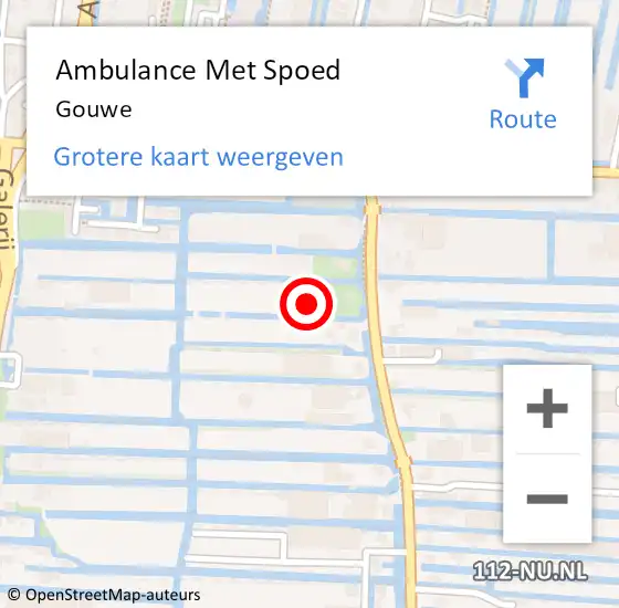 Locatie op kaart van de 112 melding: Ambulance Met Spoed Naar Gouwe op 19 september 2018 09:26