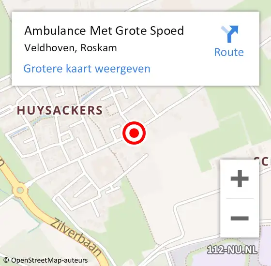 Locatie op kaart van de 112 melding: Ambulance Met Grote Spoed Naar Veldhoven, Roskam op 19 september 2018 09:47